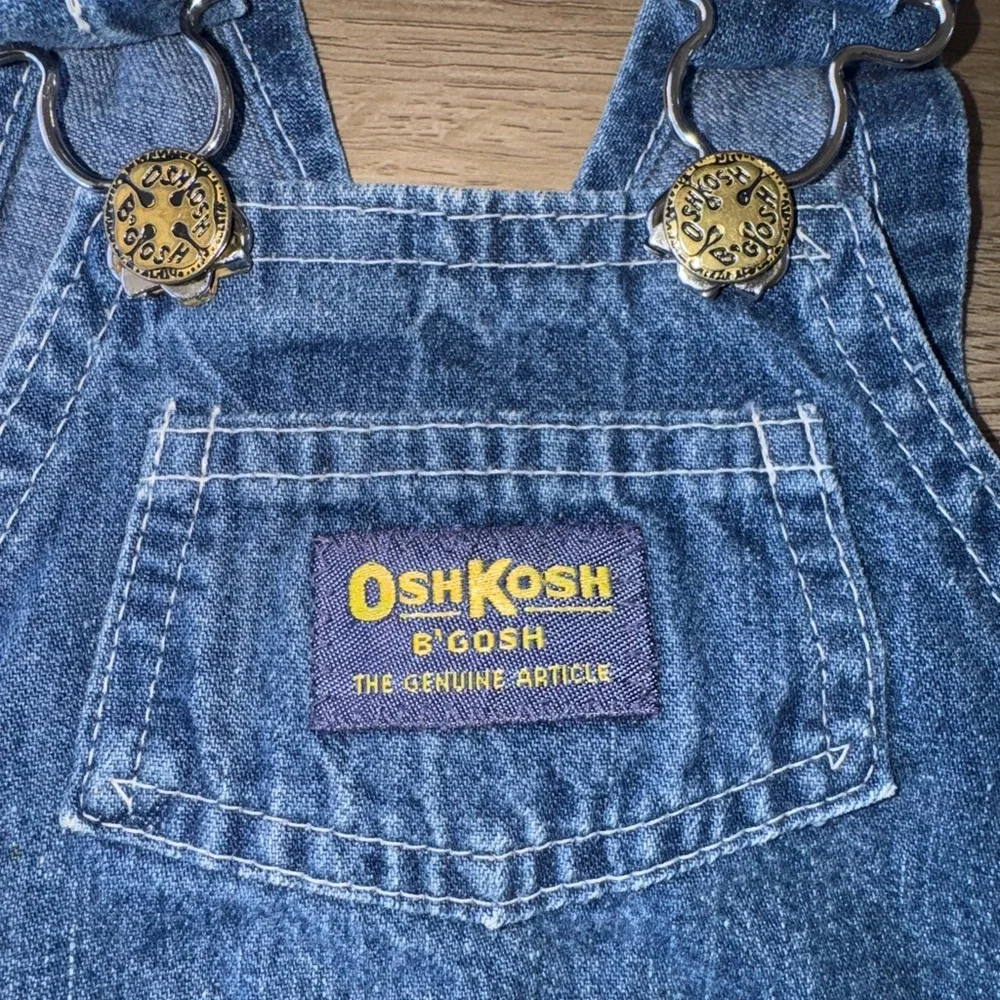Vintage OshKosh B'Gosh Baby Denim Jean Overalls Vestbak 24 Months USA Made